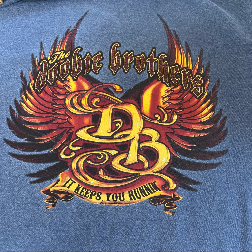 The Doobie Brothers Shirt Mens 2XL Tour 2006 Adult Blue It Keeps You Runnin Y2K